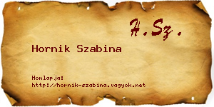 Hornik Szabina névjegykártya